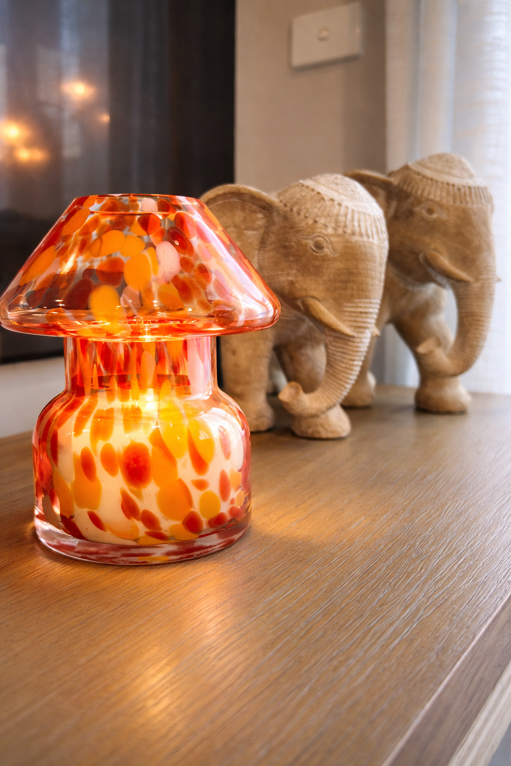 Mushroom Candle Lamp - Blood Orange