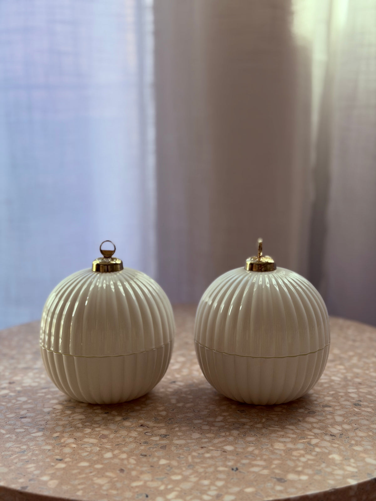 White Snow Christmas Bauble Candle