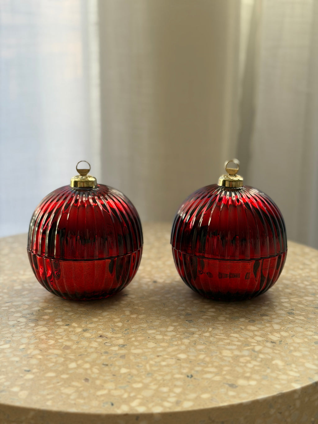 Ruby Noel Christmas Bauble Candle