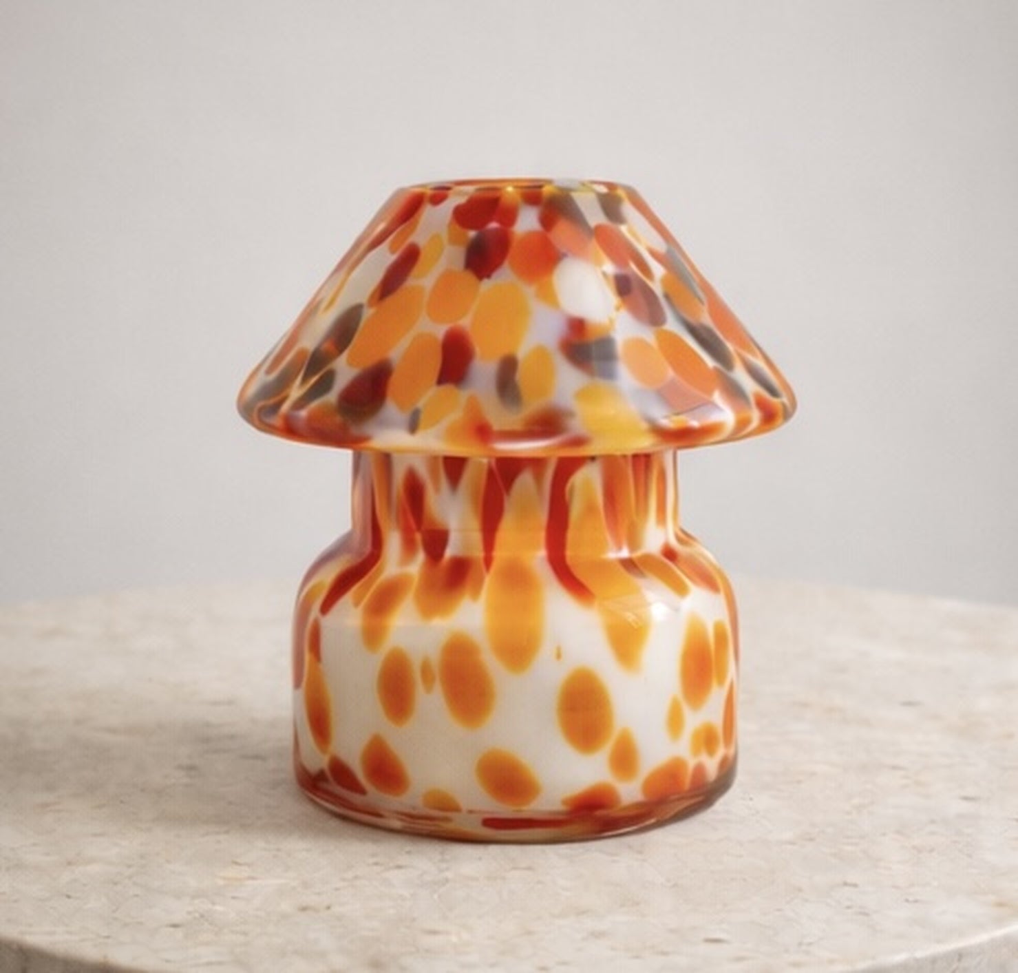 Mushroom Candle Lamp - Blood Orange
