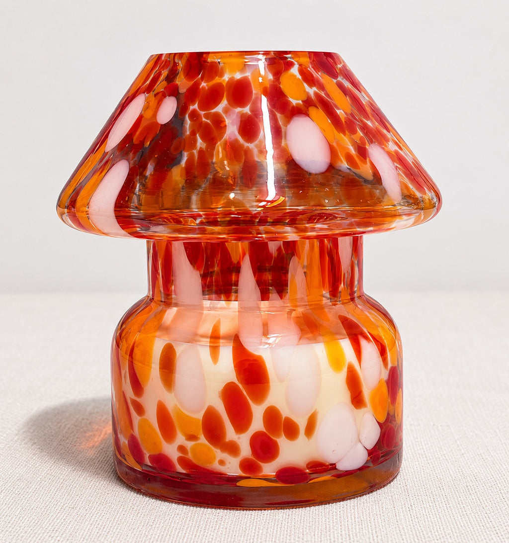 Mushroom Candle Lamp - Blood Orange
