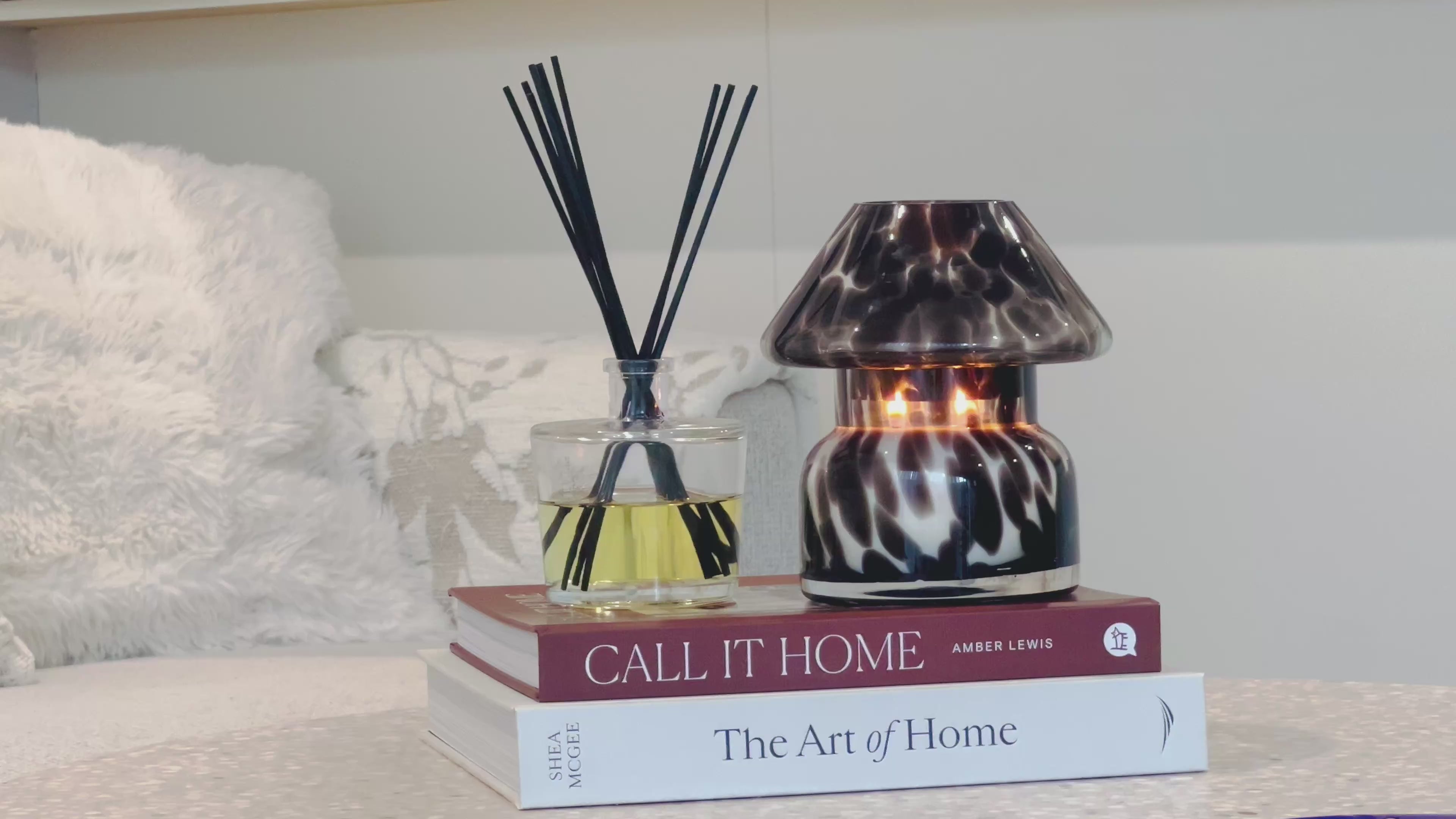 Mushroom Candle Lamp - Blood Orange
